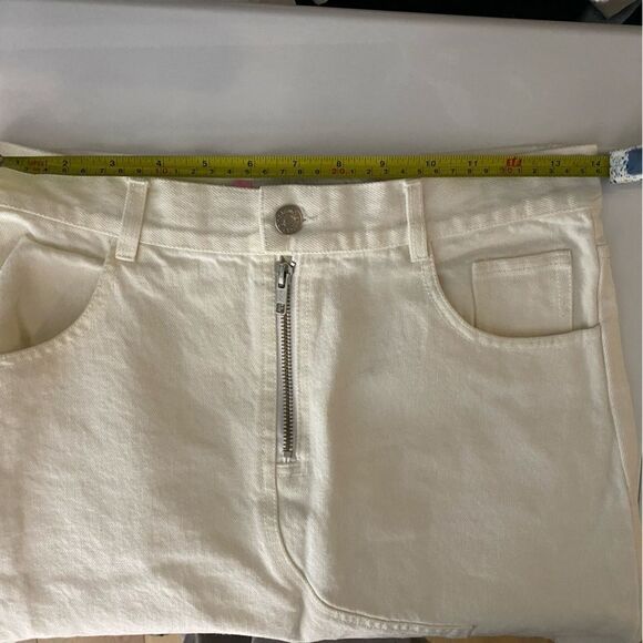 Sandy Liang Tams High Waisted Frayed Denim Mini Skirt - Picture 10 of 10